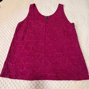 Ann Taylor Fuchsia Textured Tank Top Women's Large